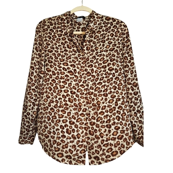 LA REDOUTE R edition leopard print button up blouse. Size 8 - Picture 1 of 7